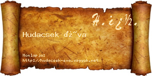 Hudacsek Éva névjegykártya